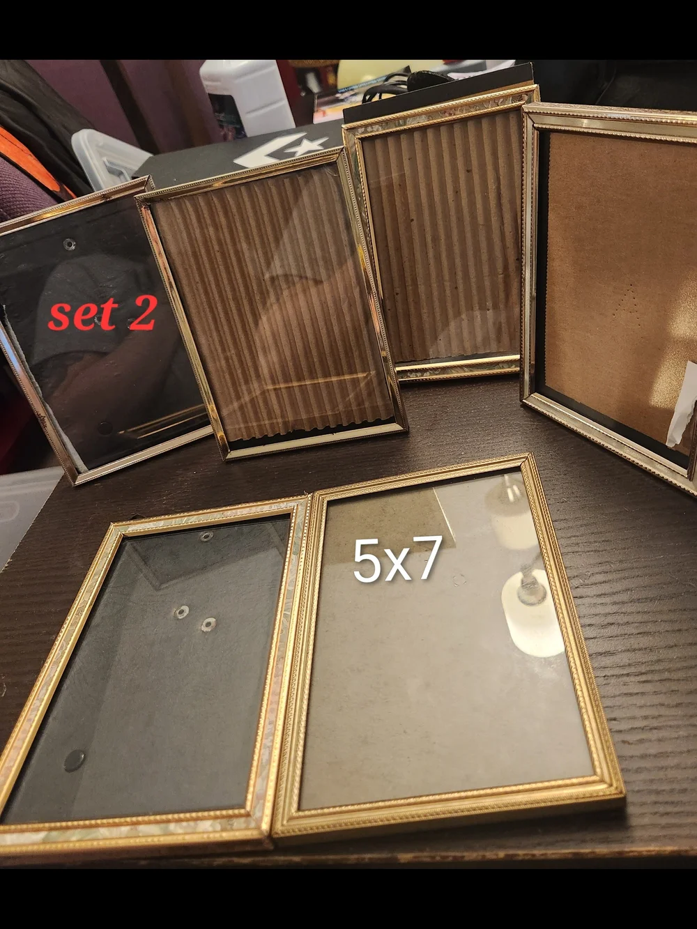 Gold Tone 5x7 Picture Frame Set - Vintage Style (Set of 6)